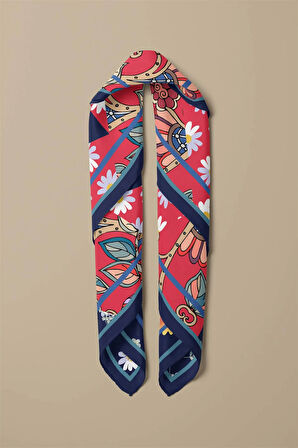 %100 İpek Karışık Desenli Kadın Bandana