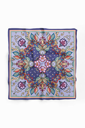 %100 İpek Etnik Desenli Kadın Bandana