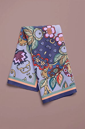 %100 İpek Etnik Desenli Kadın Bandana