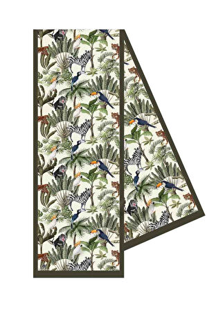 I82 %100 İpek Safari Desenli Kadın Fular