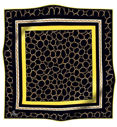 Vissona Tivil İpek Eşarp 11315-2-0001-0010 Siyah Karışık Desen