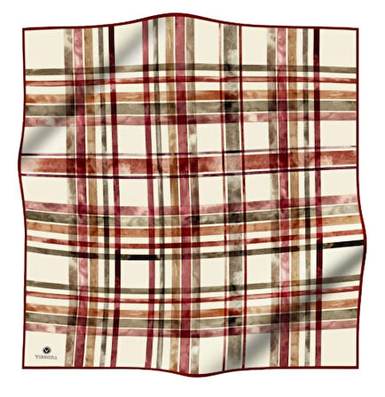 Vissona Tivil İpek Eşarp 51761-4-0018-0037 Krem Karışık Desen