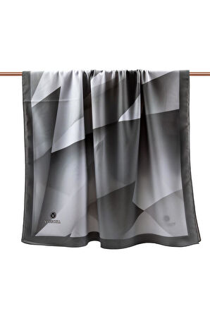 LÜKS MEDİNE İPEĞİ TONSÜRTON DESENLİ GÜMÜŞ RENKLİ 75X195 KIRIŞMAZ ŞAL MOSS KREP DİKİŞ TİPİ  İTALYAN DİKİŞLİ