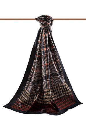 LÜKS MEDİNE İPEĞİ EKOSELİ KAZAYAK DESENLİ BORDO RENKLİ 75X195 KIRIŞMAZ ŞAL MOSS KREP DİKİŞ TİPİ İTALYAN DİKİŞLİ