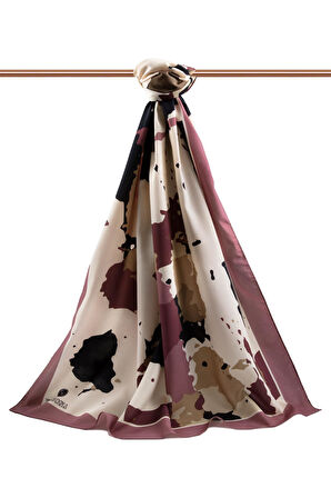 LÜKS MEDİNE İPEĞİ BOYA EFEKTİ DESENLİ PUDRA RENKLİ 75X195 KIRIŞMAZ ŞAL MOSS KREP DİKİŞ TİPİ İTALYAN DİKİŞLİ