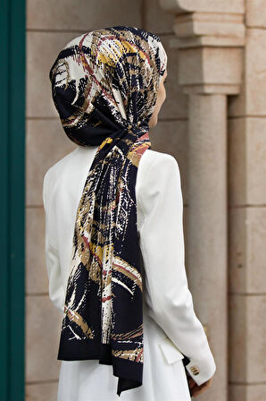 LÜKS MEDİNE İPEĞİ DEGRADELİ ÇİZGİ DESENLİ GÜL KURUSU RENKLİ 75X195 KIRIŞMAZ ŞAL MOSS KREP DİKİŞ TİPİ İTALYAN DİKİŞLİ