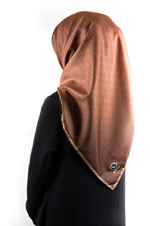 Twill Degradeli Bakır Renkli 90x90 Eşarp (İpek İçermez)