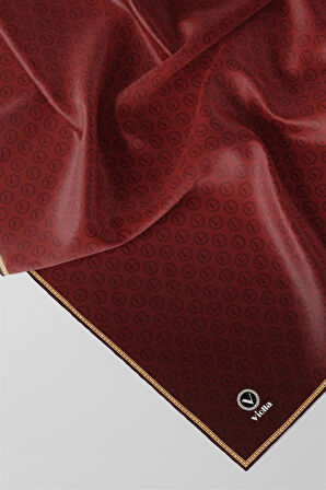 Twill Degradeli Bordo Renkli 90x90 Eşarp (İpek İçermez)
