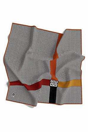 Twill Kazayaklı Şerit Desenli Taba Renkli 90x90 Eşarp (İpek İçermez) Dikim Şekli : El Dikişi