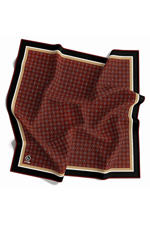 Twill V Desenli Bordo Renkli 90x90 Eşarp (İpek İçermez) Dikim Şekli : El Dikişi
