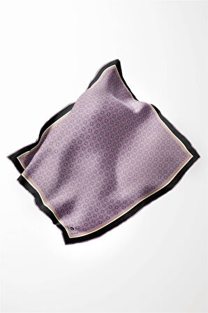 Twill V Desenli Lila Renkli 90x90 Eşarp (İpek İçermez) Dikim Şekli : El Dikişi