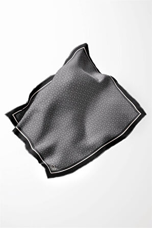 Twill V Desenli Füme Renkli 90x90 Eşarp (İpek İçermez) Dikim Şekli : El Dikişi