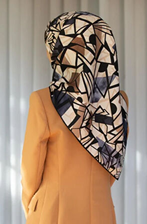 Vissona Tivil İpek Eşarp 51810-2-0004-0028 Krem Karışık Desen