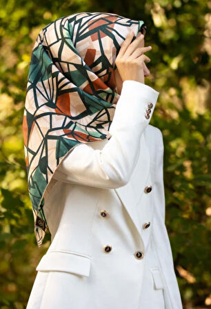 Vissona Tivil İpek Eşarp 51810-4-0009-0039 Krem Karışık Desen