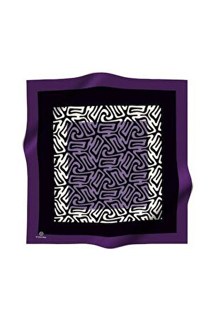 Vissona Tivil İpek Eşarp 51373 - 6 - 0001 - 0026 Mor Zebra Desen