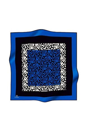 Vissona Tivil İpek Eşarp 51373 - 8 - 0001 - 0032 Saks Zebra Desen