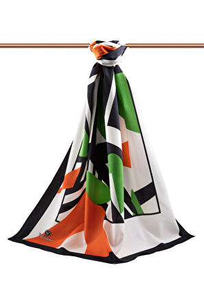 LÜKS MEDİNE İPEĞİ  DESENLİ ZÜMRÜT YEŞİLİ  RENKLİ 75X195 KIRIŞMAZ ŞAL MOSS KREP DİKİŞ TİPİ İTALYAN DİKİŞLİ