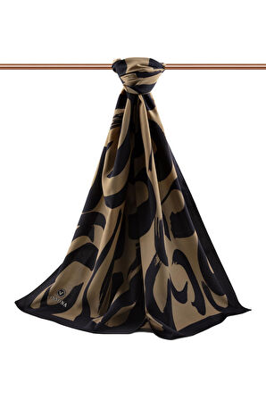 LÜKS MEDİNE İPEĞİ FIRÇA DARBESİ DESENLİ BEJ RENKLİ 75X195 KIRIŞMAZ ŞAL MOSS KREP DİKİŞ TİPİ İTALYAN DİKİŞLİ