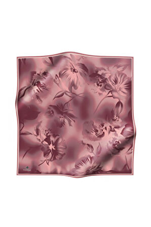 100% Twill İpek Çiçek Desenli Pudra Renkli 90x90 Dikim Şekli : El Dikişi Eşarp