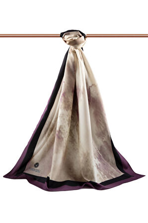 LÜKS MEDİNE BATİK DESENLİ LİLA RENKLİ 75X195 KIRIŞMAZ ŞAL MOSS KREP DİKİŞ TİPİ İTALYAN DİKİŞLİ