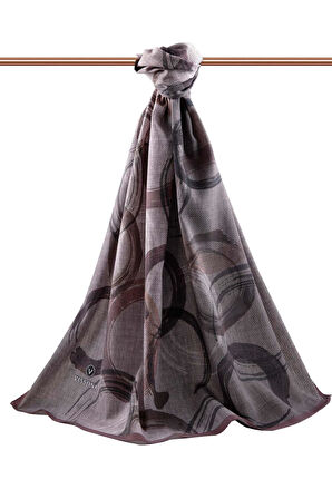 LÜKS MEDİNE GEOMETRİK DESENLİ PUDRA RENKLİ 75X195 KIRIŞMAZ ŞAL MOSS KREP DİKİŞ TİPİ İTALYAN DİKİŞLİ