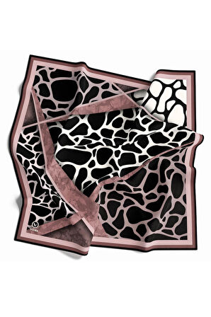 Twill Taş Desenli Pudra Renkli 90x90 Eşarp (İpek İçermez)Kenar Dikiş Şekli El Dikişli