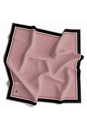 Twill V Desenli Pudra Renkli 90x90 Eşarp (İpek İçermez) Dikim Şekli : El Dikişi