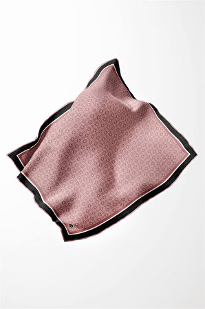 Twill V Desenli Pudra Renkli 90x90 Eşarp (İpek İçermez) Dikim Şekli : El Dikişi