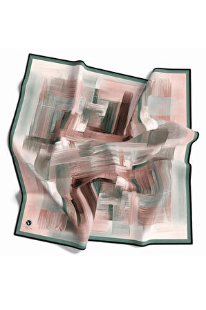 Kristal Fırça Efekti Desenli Mint Yeşili Renkli 90x90 Eşarp (İpek İçermez) Kenar Dikiş Şekli El Dikişli