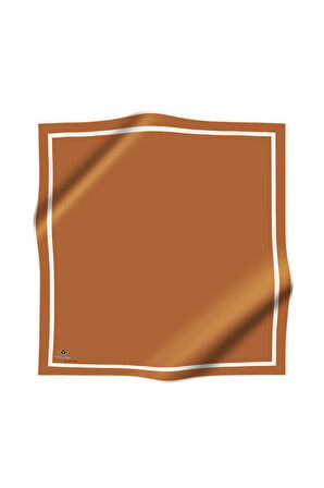 100% Twill İpek Düz Renk Bordür Desenli Hardal - Krem Renkli Daha Tok Exclusive Serisi 90x90 Dikim Şekli : El Dikişi Eşarp