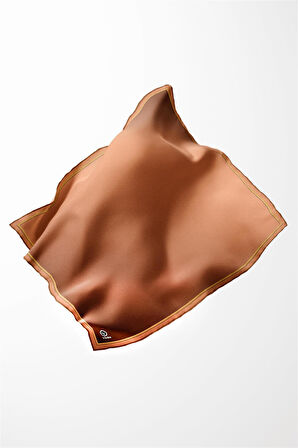 Twill Degrade Desenli Bakır Renkli 90x90 Eşarp (İpek İçermez) Kenar Dikiş Şekli El Dikişli