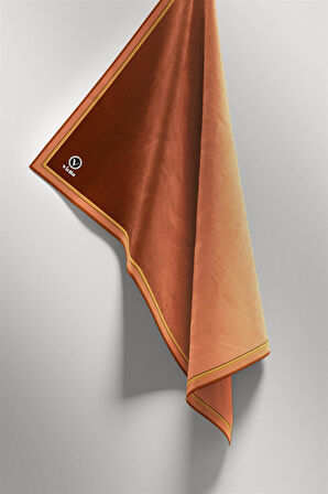 Twill Degrade Desenli Bakır Renkli 90x90 Eşarp (İpek İçermez) Kenar Dikiş Şekli El Dikişli