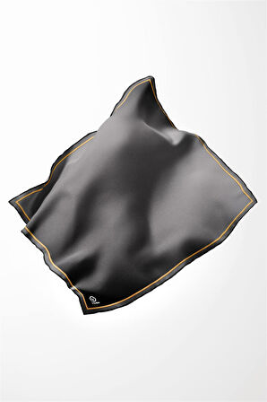 Twill Degrade Desenli Gri Renkli 90x90 Eşarp (İpek İçermez) Kenar Dikiş Şekli El Dikişli