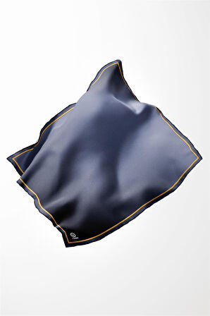 Twill Degrade Desenli İndigo Renkli 90x90 Eşarp (İpek İçermez) Kenar Dikiş Şekli El Dikişli