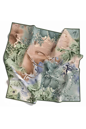 Rayon Batik Desenli Mint Yeşili Renkli 90x90 Dikim Şekli : El Dikişi Eşarp (İpek İçermez) Kenar Dikiş Şekli El Dikişli