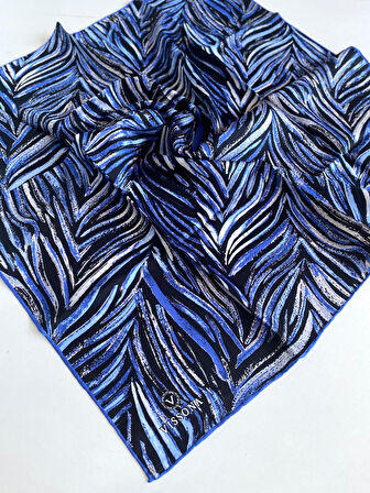 Vissona Tivil İpek Eşarp 51755-4-0001-0031 Siyah Karışık Desen