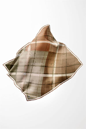 Twill Eskitme Desenli Somon Renkli 90x90 Eşarp (İpek İçermez) Kenar Dikiş Şekli El Dikişli