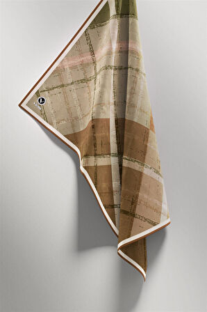 Twill Eskitme Desenli Somon Renkli 90x90 Eşarp (İpek İçermez) Kenar Dikiş Şekli El Dikişli