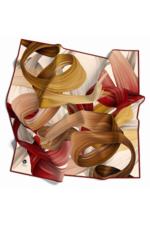 Kristal Helezon Desenli Bordo Renkli 90x90 Eşarp (İpek İçermez) Dikim Şekli : El Dikişi