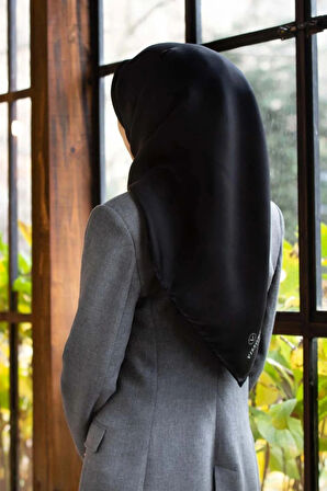 Vissona Twill İpek Eşarp Exclusive Siyah