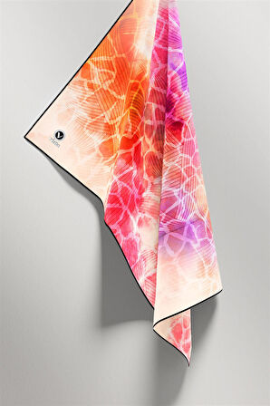 Twill Degradeli Ve Zürafa Desenli Taba Renkli 90x90 Eşarp (İpek İçermez) Kenar Dikiş Şekli El Dikişli