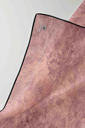 %100 Twill İpek Doku Desenli Pudra Renkli 90x90 Eşarp Dikim Şekli : El Dikişi