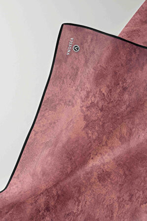 %100 Twill İpek Doku Desenli Gül Kurusu Renkli 90x90 Eşarp Dikim Şekli : El Dikişi