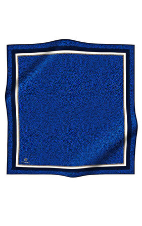 %100 Twill İpek Leopar Desenli Saks Renkli 90x90 Eşarp Dikim Şekli : El Dikişi