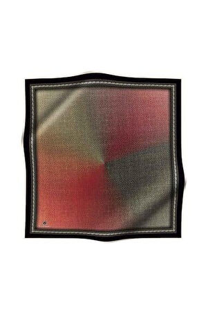 Vissona Tivil İpek Eşarp 8409 - 1 - 0001 Siyah Kırmızı Armürlü Desen