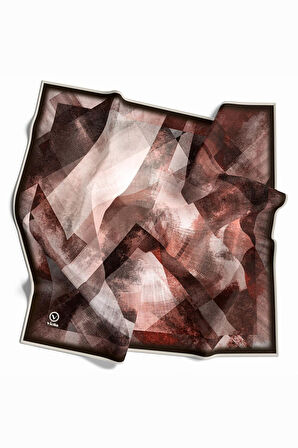 Twill Batik Desenli Taba Renkli 90x90 Eşarp (İpek İçermez) Dikim Şekli : El Dikişi