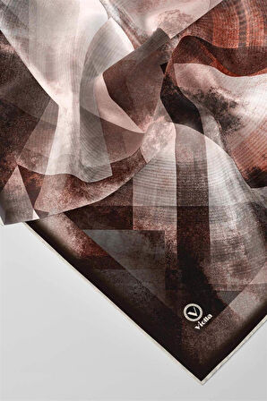 Twill Batik Desenli Taba Renkli 90x90 Eşarp (İpek İçermez) Dikim Şekli : El Dikişi