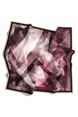 Twill Batik Desenli Mürdüm Renkli 90x90 Eşarp (İpek İçermez) Dikim Şekli : El Dikişi