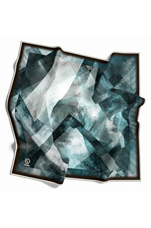 Twill Batik Desenli Petrol Yeşili Renkli 90x90 Eşarp (İpek İçermez) Dikim Şekli : El Dikişi