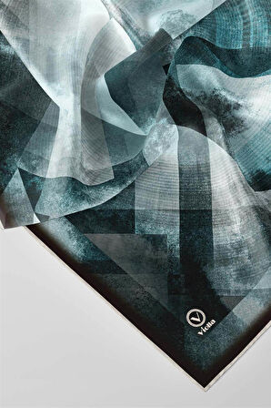 Twill Batik Desenli Petrol Yeşili Renkli 90x90 Eşarp (İpek İçermez) Dikim Şekli : El Dikişi